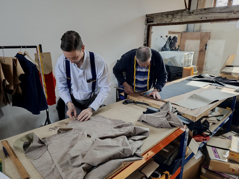 This is Edwin DeBoise cutting a bespoke suit at our Hampshire headquarters